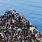 A,Rubber,Small,Boat,Full,Of,Immigrants,On,3/3/2019,In